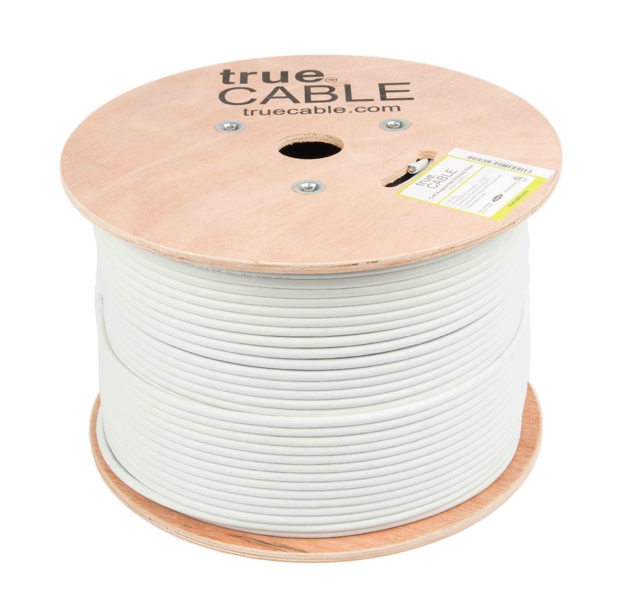 Cat6A Riser Ethernet Cable, Shielded, 1000ft, White